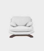 Butaca blanca moderna de diseño minimalista, perfecta para sala de estar o oficina con muebles elegantes.