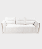 Sofá moderno blanco en zona muebles con cojines cómodos y diseño elegante para decorar tu sala.