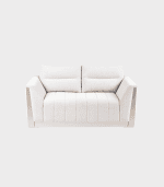 Sofá blanco de diseño moderno, ideal para decorar salas y ofrecer comodidad en cualquier espacio del hogar u oficina.