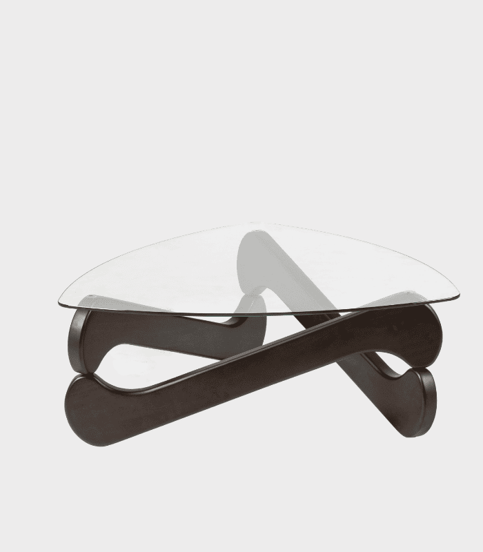 Cristal y madera negra, mesa de centro moderna para sala de estar. Diseño elegante y contemporáneo, perfecta para decorar espacios con estilo y funcionalidad.