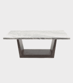 Mueble moderno de madera y mármol para sala o oficina.