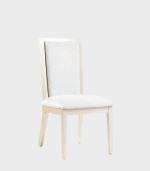 Elegante silla blanca con respaldo alto, ideal para comedor o sala de estar. Diseño moderno y cómodo, perfecta para decorar tu hogar con estilo y funcionalidad.