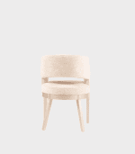 Silla moderna con estructura de madera y tapizado beige, ideal para decorar zonas de descanso o oficina, combinando estilo y comodidad en cualquier espacio.