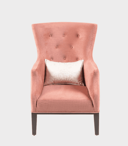 Sofá estilo vintage color rosa y cojín suave decorativo muebles modernos y elegantes zona muebles decoración sillas y sillones para salón.