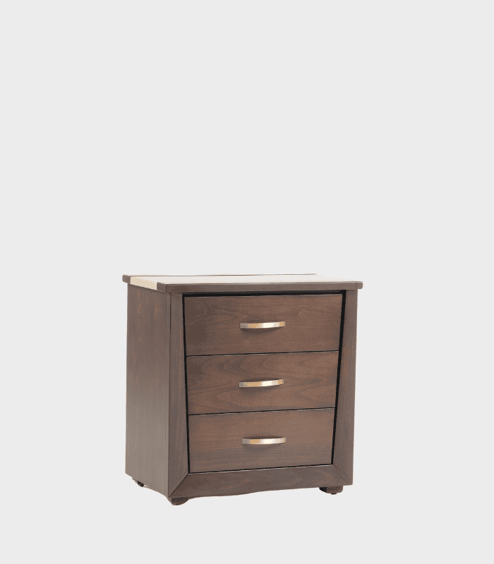 Mueble de oficina con tres cajones en madera marrón estilizado para escritorios y decoración.