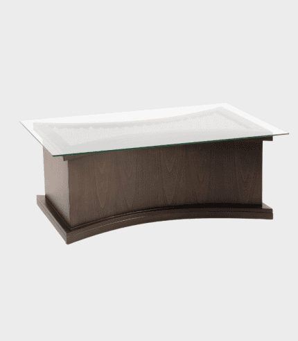 Cristal y madera, escritorio moderno para oficina, mobiliario funcional y elegante, perfecta para espacios de trabajo profesionales y en hogares.