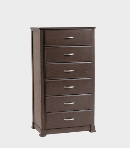 Archivador madera color marrón con 7 cajones para almacenamiento y organización de oficina o habitación.