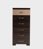 Archivador con diseño de lujo en madera oscura y detalles decorativos en la parte superior.