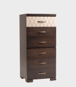 Polea de madera y tapizada en tonos claros y oscuros, con múltiples cajones para almacenamiento. Ideal para complementar la decoración y el mobiliario de tu hogar u oficina.