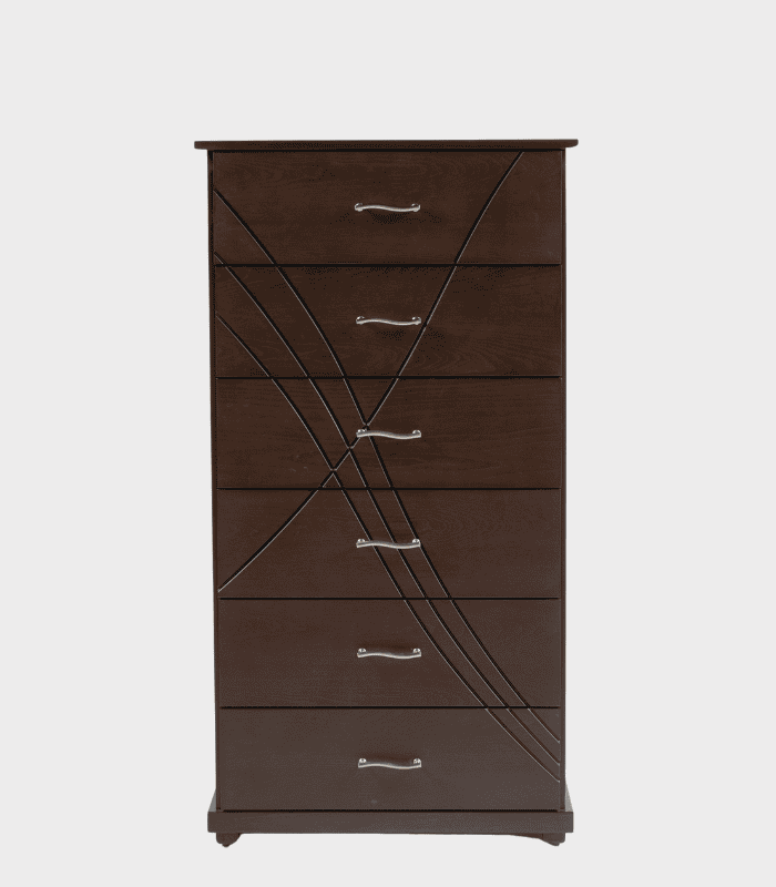 Decoración con mueble de madera oscura, diseño moderno y líneas elegantes, ideal para oficina o sala de estar.