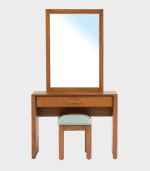Espejo con marco de madera, sobre mueble de recibidor con cajón y taburete a juego, ideal para decorar y organizar espacios de zona muebles, escritorios, decoración y sillones.
