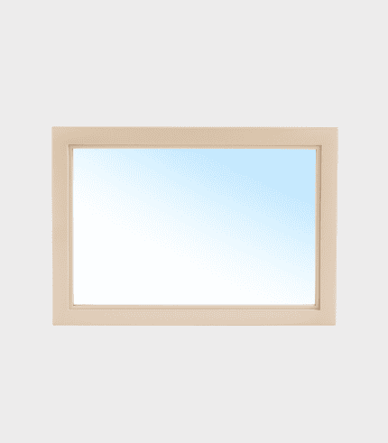 Espejo de marco beige para decorar, con diseño simple y elegante, ideal para dormitorios, salas de estar u oficinas, complementando mobiliario y creando sensación de amplitud.