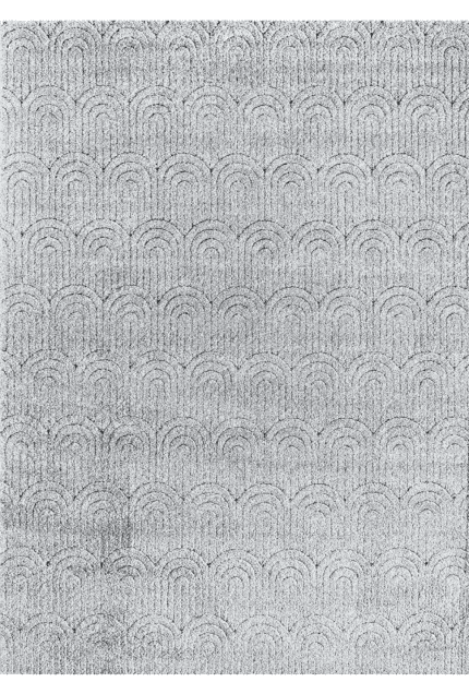 Suelo de alfombra gris con textura y patrón de arcos en relieve, ideal para decorar espacios modernos y acogedores en zonas de muebles y decoración.
