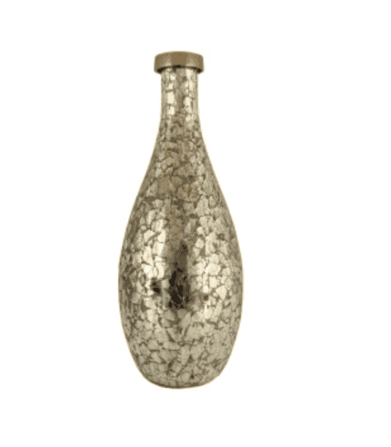 Cristalera decorativa con efecto cracked en tonos plateados para complementar muebles y espacios modernos y elegantes.