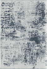 Modern abstract rug with gray and white tones, perfect for contemporary living spaces, combining style and comfort.