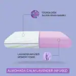 Suelo de muebles en tonos claros con detalles de decoración en lavanda y bambú, ideal para un espacio relajante y elegante.