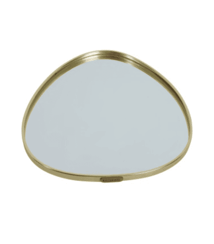 Reflejo de espejo ovalado con marco dorado, ideal para decorar y ampliar espacios en el hogar u oficina. Diseño elegante y moderno, perfecto para dormitorios, salas o escritorios.