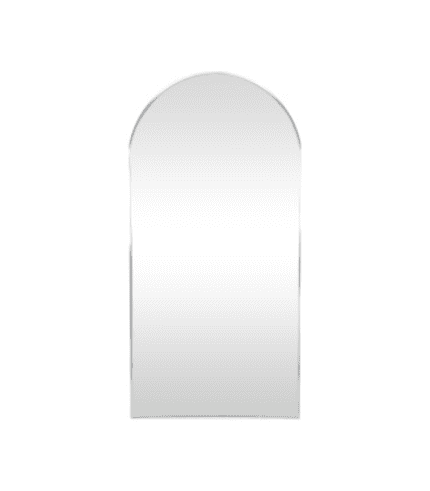 Reflejo de espejo de pared para decoración de interiores, en forma de arco, ideal para zonas de entrada o dormitorios, aportando un toque elegante y funcional a la decoración del hogar.