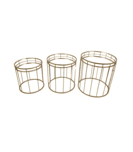 Cestas de metal decorativas, ideales para organización y decoración en el hogar, con diferentes tamaños y estilos, perfectas para complementar la decoración de tu espacio.