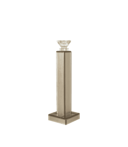 Estatua decorativa de columna en tonos neutros, ideal para complementar ambientes elegantes y sofisticados.