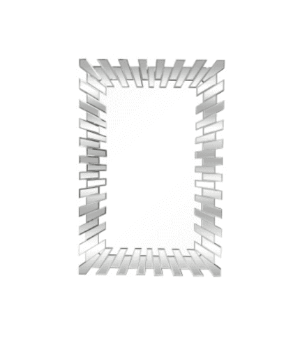 Espejo decorativo con marco de ladrillos blancos, ideal para complementar la decoración de cualquier espacio.