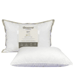 Suave almohada de cama con funda blanca y marca Beautyrest, ideal para un descanso cómodo y elegante, perfecta para decorar y complementar el mobiliario del hogar, como escritorios, sillones y muebles.