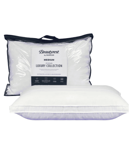 Alto text only: Almohada de lujo de la colección Luxury Collection de Beautyrest, perfecta para un descanso cómodo y elegante.