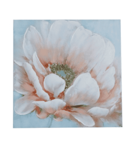 Flor de gran tamaño en colores suaves con textura artística, ideal para decoración interior elegante y moderna.