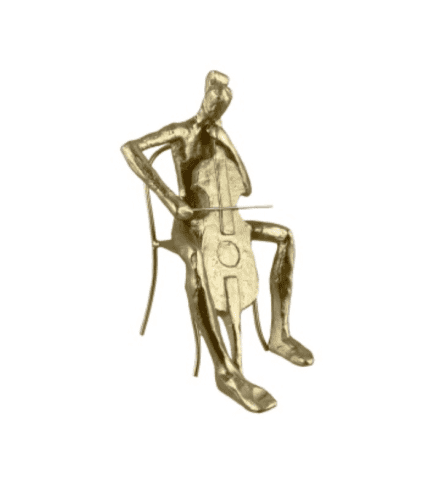 Mueble de madera tallada que representa una figura humana sentado en una silla, con una herramienta en la mano, ideal para decoración de interiores en zonas de muebles y estilo artístico.