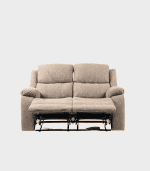 Sofá cama en color gris claro, con asientos cómodos y estructura metálica para convertirlo en cama, ideal para zonas de descanso y decoración en zonas de muebles.