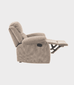 Sillón reclinable beige con función de descanso, ideal para zonas de muebles y decoración de interiores.