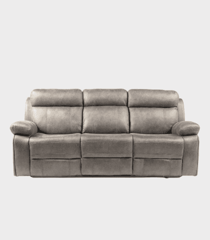 Sofá de tela gris en zona muebles, con sillones cómodos y amplios, perfecto para decorar tu sala de estar con estilo y funcionalidad.