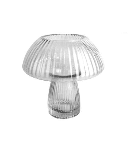 Escritorio de cristal con diseño moderno y transparente, ideal para decorar y complementar muebles en zonas de oficina o sala de estar.